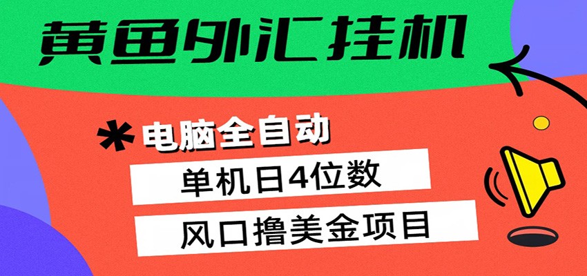 黄鱼外汇挂机：全自动赚美金、自动交易、风口项目-副业终点站