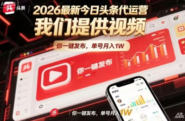 今日头条躺賺模式，你9我1，操作简单，一键发布，单机日入数百，长期合作【揭秘】-副业终点站