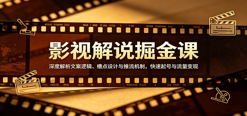 影视解说掘金课：深度解析文案逻辑、槽点设计与推流机制，快速起号与流量变现-副业终点站