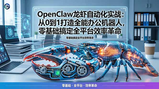 OpenClaw龙虾自动化实战：从0到1打造全能办公机器人，零基础搞定全平台效率革命-副业终点站