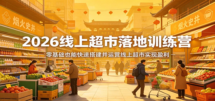 2026线上超市落地训练营，零基础也能快速搭建并运营线上超市实现盈利-副业终点站