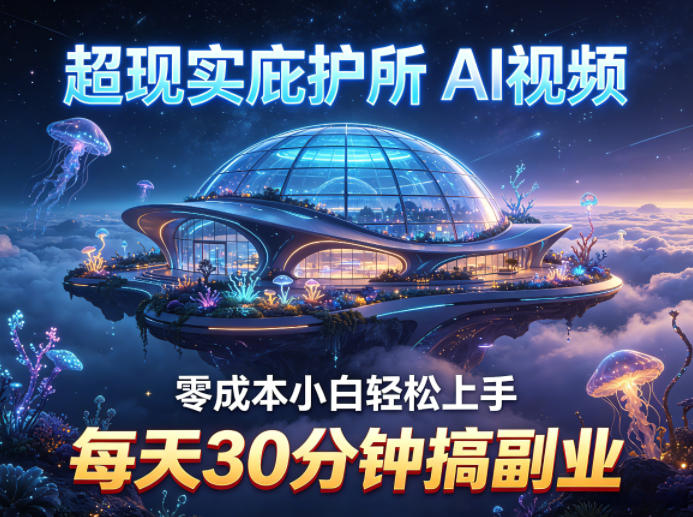 超现实庇护所AI视频项目拆解，零成本小白轻松上手，每天30分钟搞副业-副业终点站