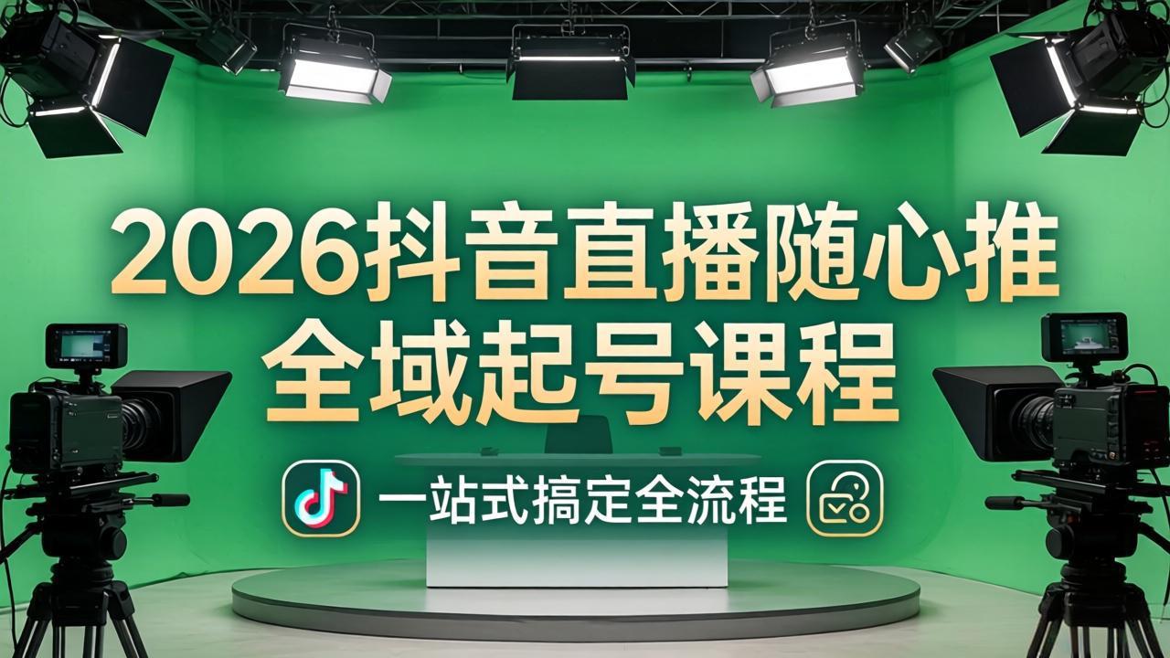 2026抖音直播随心推全域起号课程：一站式搞定直播起号、稳号、放量全流程(更新4月-副业终点站