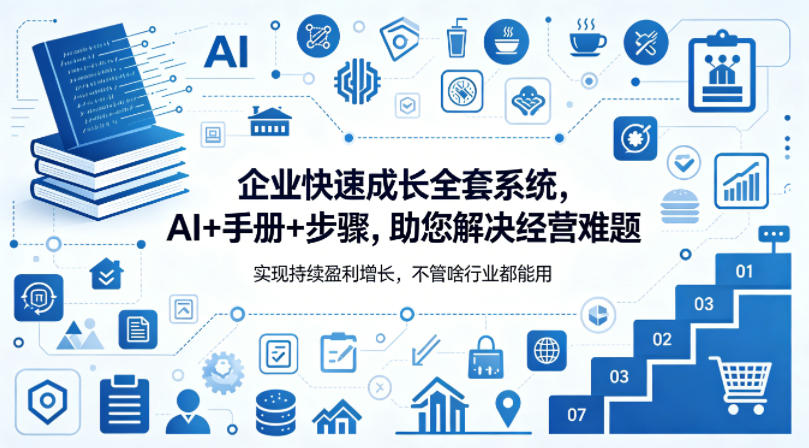 企业快速成长全套系统，AI+手册+步骤，助您解决经营难题，实现持续盈利增长，不管啥行业都能用-副业终点站