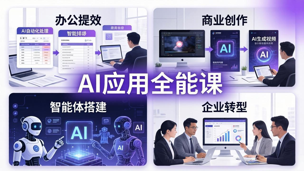 AIGC 应用师全能课-更新:办公提效、商业创作、智能体搭建、企业转型,一站式学会AI应用-副业终点站