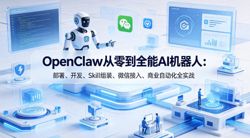 OpenClaw从零到全能AI机器人：部署、开发、Skill组装、微信接入、商业自动化全实战-副业终点站