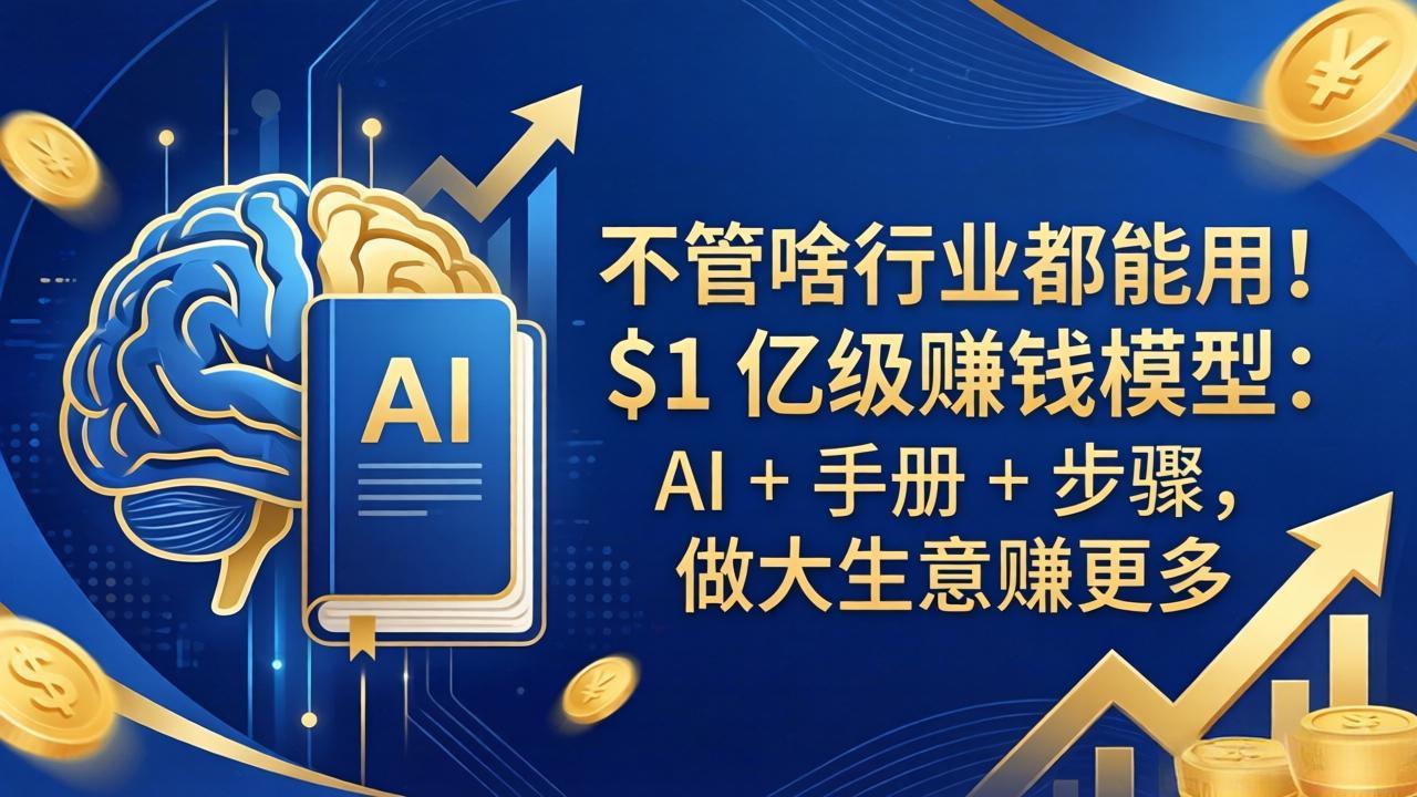 不管啥行业都能用！$1 亿级赚钱模型：AI + 手册 + 步骤，做大生意赚更多-副业终点站