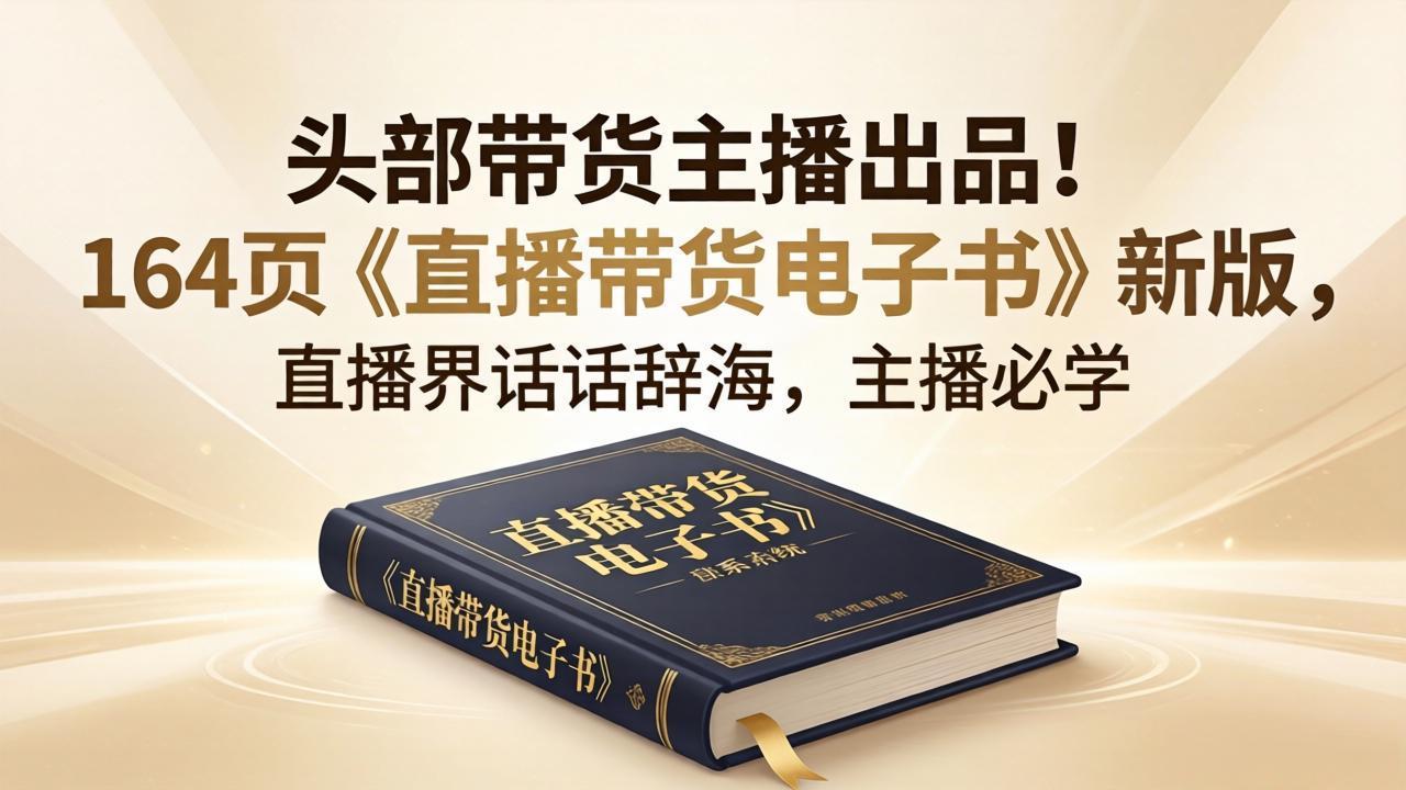 头部带货主播出品！164页《直播带货电子书》新版，直播界话术辞海，主播必学-副业终点站