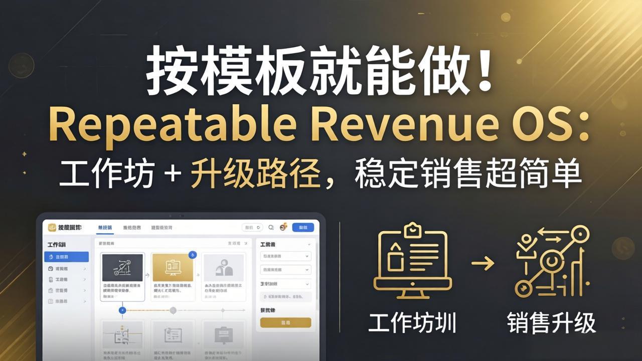 按模板就能做！Repeatable Revenue OS：工作坊 + 升级路径，稳定销售超简单-副业终点站
