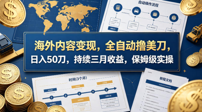 海外内容变现，全自动撸美刀，日入50刀，持续三月收益，保姆级实操【揭秘】-副业终点站