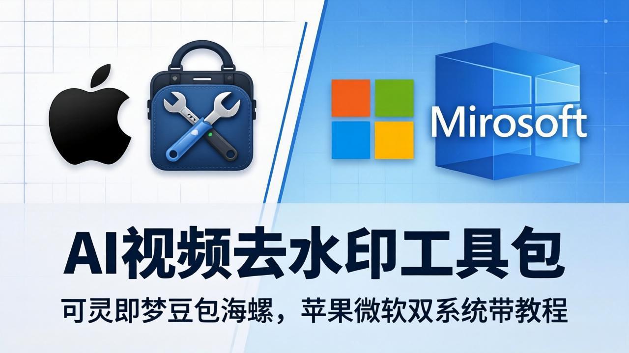 AI视频去水印工具包：可灵即梦豆包海螺，苹果微软双系统带教程-副业终点站