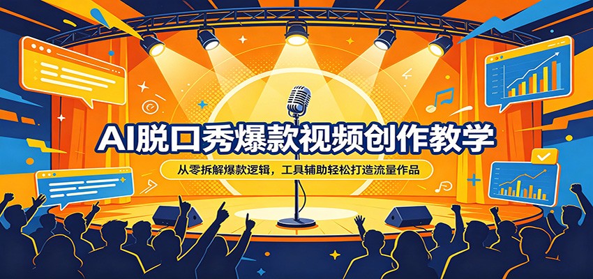 AI脱口秀爆款视频创作教学：从零拆解爆款逻辑，工具辅助轻松打造流量作品-副业终点站