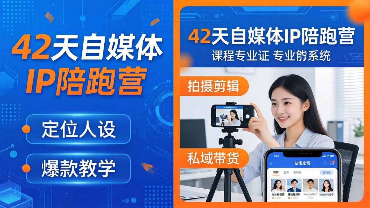 42天自媒体IP陪跑营-26年4月19更新：定位人设爆款全教学，拍摄剪辑私域带货一站式落地-副业终点站