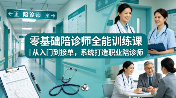 零基础陪诊师全能训练课｜从入门到接单，系统打造职业陪诊师-副业终点站