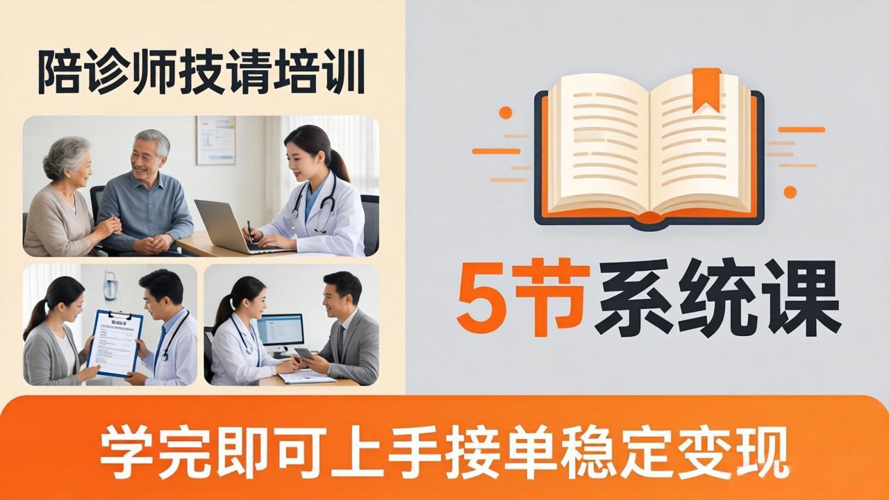 想做陪诊师不知从何下手？5节系统课教你掌握核心技能，学完即可上手接单稳定变现-副业终点站