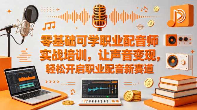 零基础可学职业配音师实战培训，让声音变现，轻松开启职业配音新赛道-副业终点站