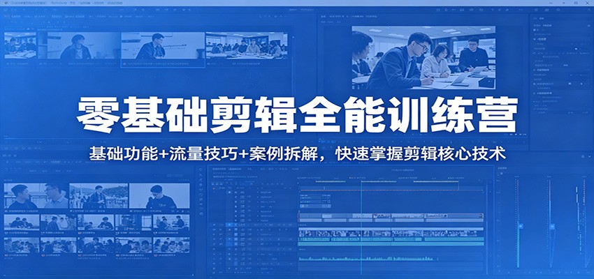 零基础剪辑全能训练营：基础功能+流量技巧+案例拆解，快速掌握剪辑核心技术-副业终点站