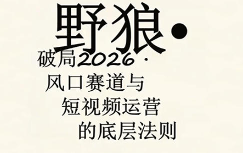 野狼团队·多平台实操运营课，覆盖AI口播、服装、好物、漫剪等热门玩法(更新4月)-副业终点站