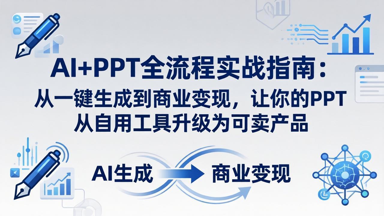 AI+PPT全流程实战指南-更新4月21：从一键生成到商业变现，让你的PPT从自用工具升级为可卖产品-副业终点站