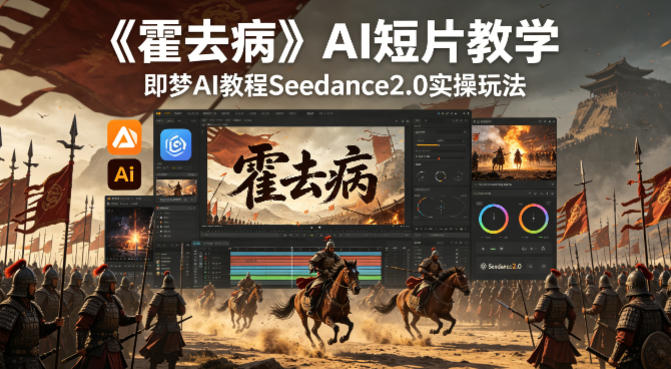 《霍去病》AI短片教学，即梦AI教程Seedance2.0实操玩法-副业终点站