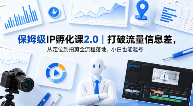 保姆级IP孵化课2.0｜打破流量信息差，从定位到拍剪全流程落地，小白也能起号-副业终点站