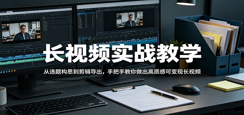 长视频实战教学，从选题构思到剪辑导出，手把手教你做出高质感可变现长视频-副业终点站