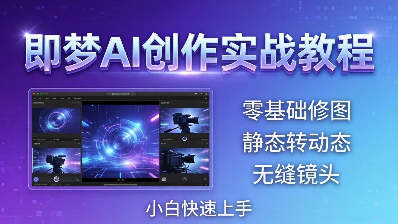 即梦AI创作实战教程，从零基础修图到AI导演，实战教学静态转动态+无缝镜头，小白快速上手-副业终点站