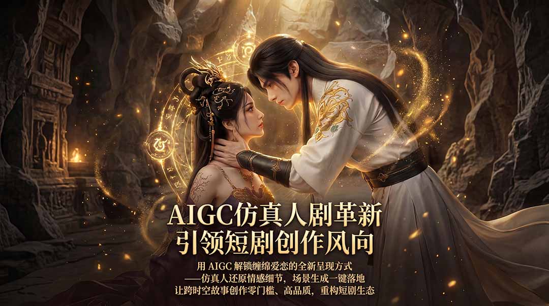 AIGC 仿真人短剧创作革新，解锁仙侠爱恋全新呈现，一键出高质场景，零门槛打造爆款剧集-副业终点站