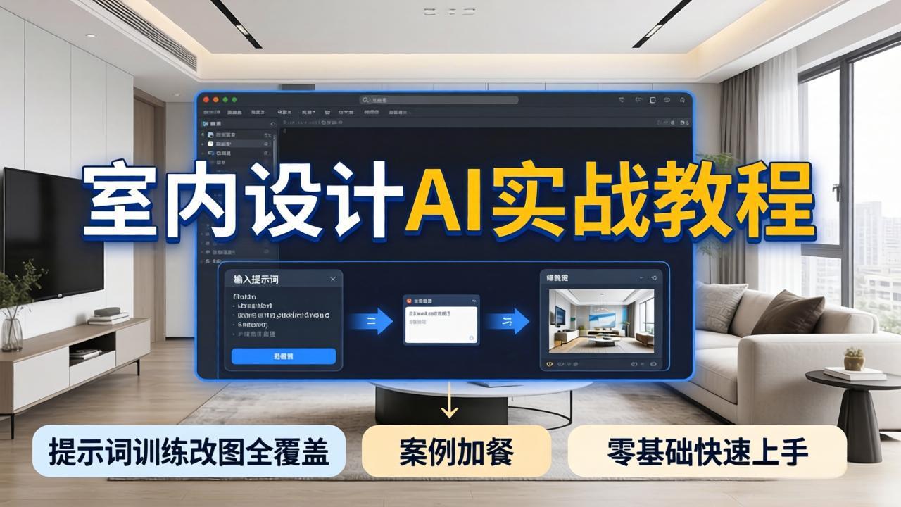 2026室内设计AI实战教程,提示词训练改图全覆盖,搭配案例加餐,零基础也能快速上手-副业终点站