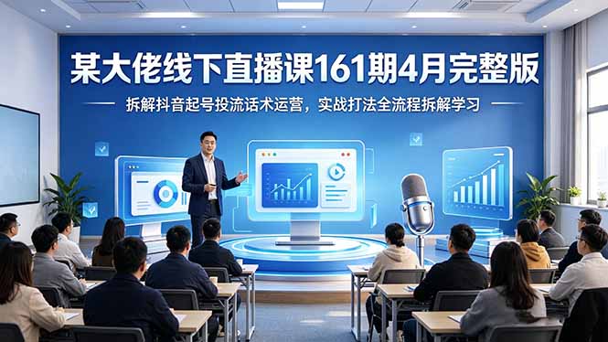 某大佬线下直播课161期4月完整版，拆解抖音起号投流话术运营，实战打法全流程拆解学习-副业终点站