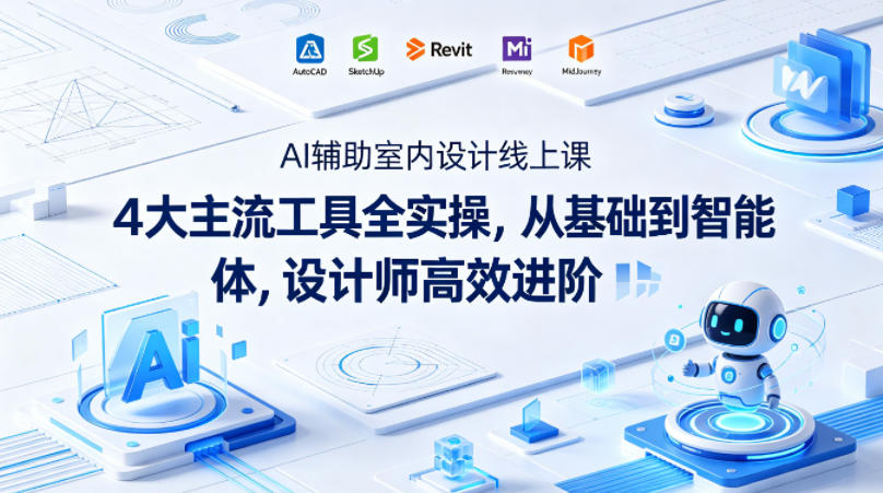 AI辅助室内设计线上课｜4大主流工具全实操，从基础到智能体，设计师高效进阶-副业终点站