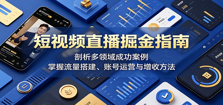 短视频直播掘金指南：剖析多领域成功案例，掌握流量搭建、账号运营与增收方法-副业终点站