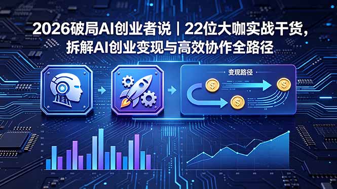 2026 破局 AI 创业者说｜22 位大咖实战干货，拆解 AI 创业变现与高效协作全路径-副业终点站