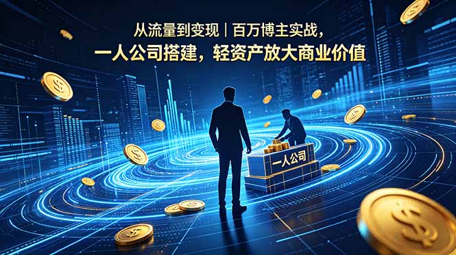 从流量到变现｜百万博主实战，一人公司搭建，轻资产放大商业价值-副业终点站
