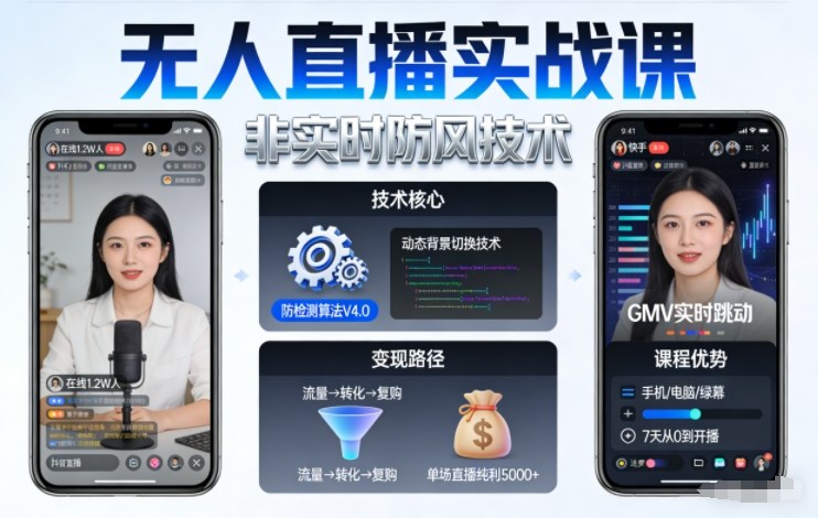 宝子哥无人直播实战课，非实时防风技术，聚焦抖音快手等平台直播带货，轻松开启直播变现之路(更新2026年5月29日)-副业终点站