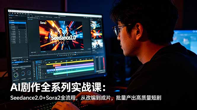 AI剧作全系列实战课：Seedance2.0+Sora2全流程，从改编到成片，批量产出高质量短剧-副业终点站