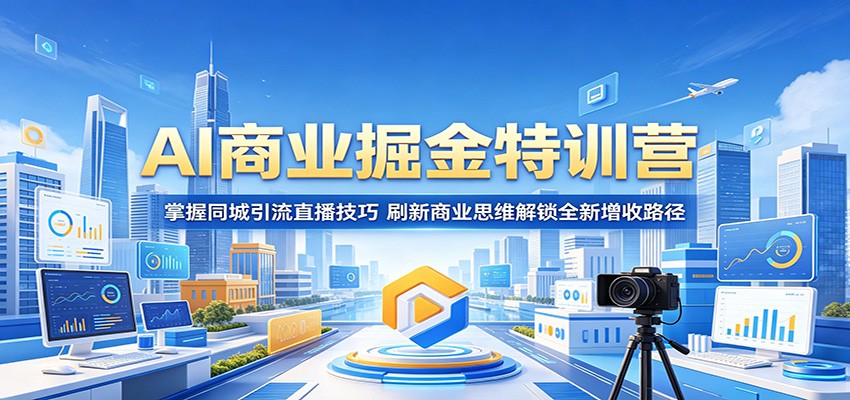 AI商业掘金特训营：掌握同城引流直播技巧，刷新商业思维解锁全新增收路径-副业终点站
