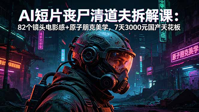 AI短片《丧尸清道夫》拆解课:82个镜头电影感+原子朋克美学,7天3000元国产天花板-副业终点站