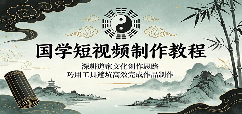 国学短视频制作教程:深耕道家文化创作思路,巧用工具避坑高效完成作品制作-副业终点站