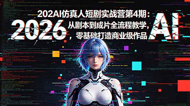 2026AI仿真人短剧实战营第4期：从剧本到成片全流程教学，零基础打造商业级作品-副业终点站