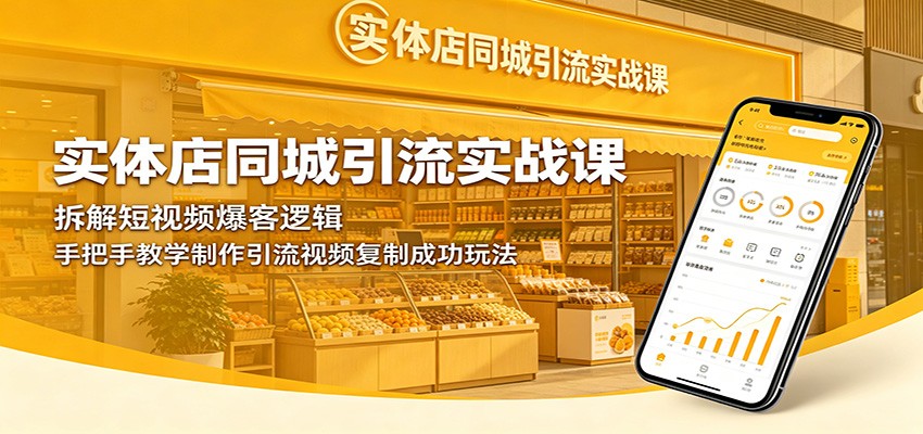 实体店同城引流实战课：拆解短视频爆客逻辑，手把手教学制作引流视频复制成功玩法-副业终点站