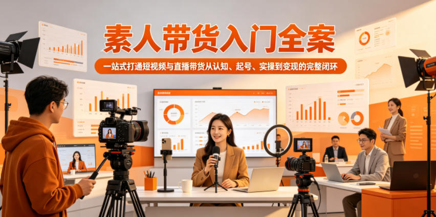 素人带货入门全案，一站式打通短视频与直播带货从认知、起号、实操到变现的完整闭环-副业终点站