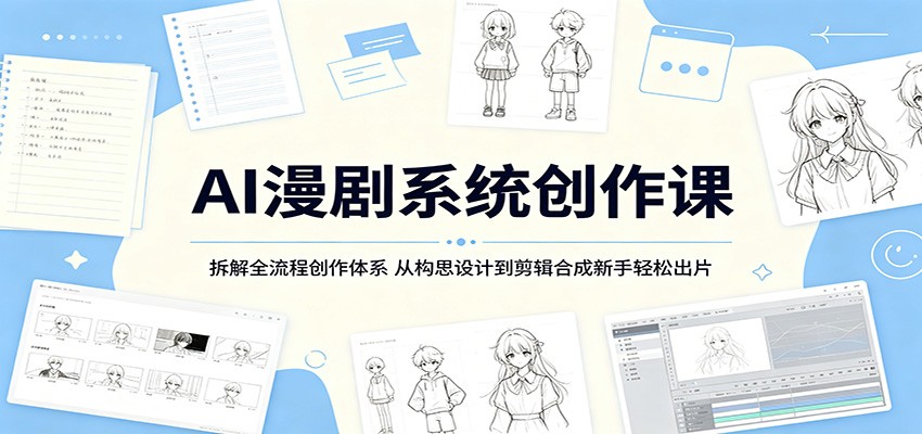 AI漫剧系统创作课：拆解全流程创作体系，从构思设计到剪辑合成新手轻松出片-副业终点站