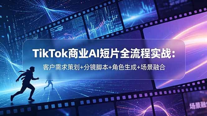 TikTok商业AI短片全流程实战:客户需求策划+分镜脚本+角色生成+场景融合-副业终点站