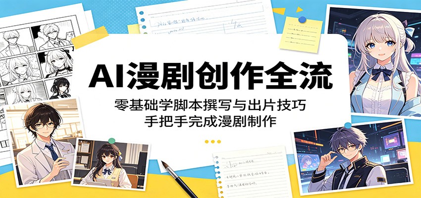 AI漫剧创作全流程：零基础学脚本撰写与出片技巧，手把手完成漫剧制作-副业终点站