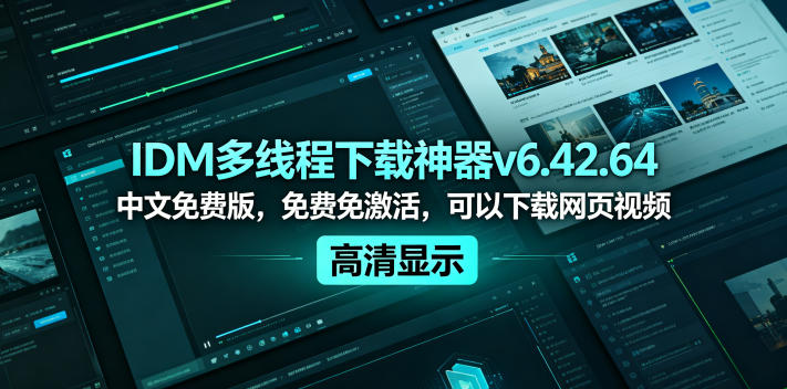 IDM多线程下载神器v6.42.64中文免费版,免费免激活,可以下载网页视频(例如飞书文档内的视频)-副业终点站