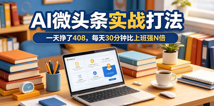 一天挣了408,AI微头条实战打法,每天30分钟比上班强N倍-副业终点站