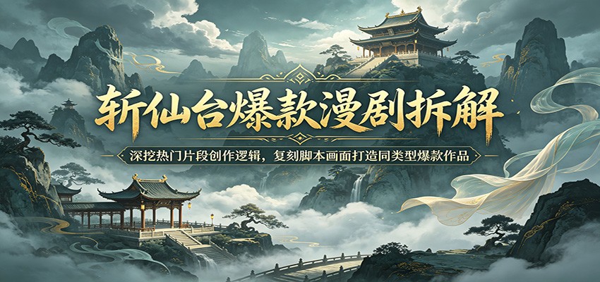 斩仙台爆款漫剧拆解:深挖热门片段创作逻辑,复刻脚本画面打造同类型爆款作品-副业终点站