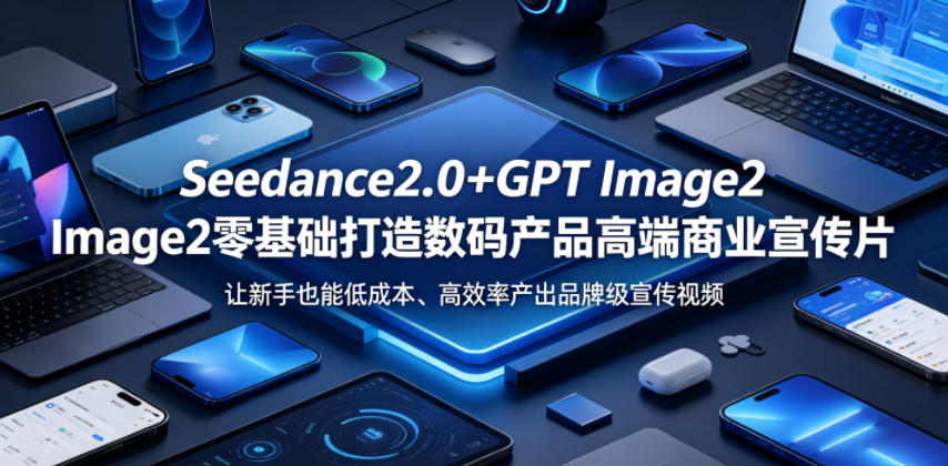 Seedance2.0+GPT Image2零基础打造数码产品高端商业宣传片，让新手也能低成本、高效率产出品牌级宣传视频-副业终点站