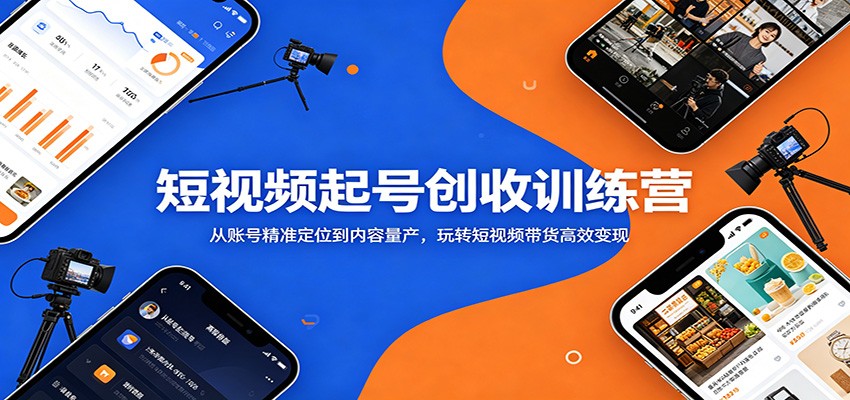 短视频起号创收训练营：从账号精准定位到内容量产，玩转短视频带货高效变现-副业终点站